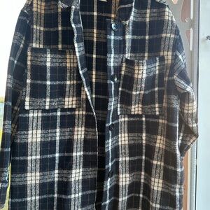 Plaid Button-Up Jacket